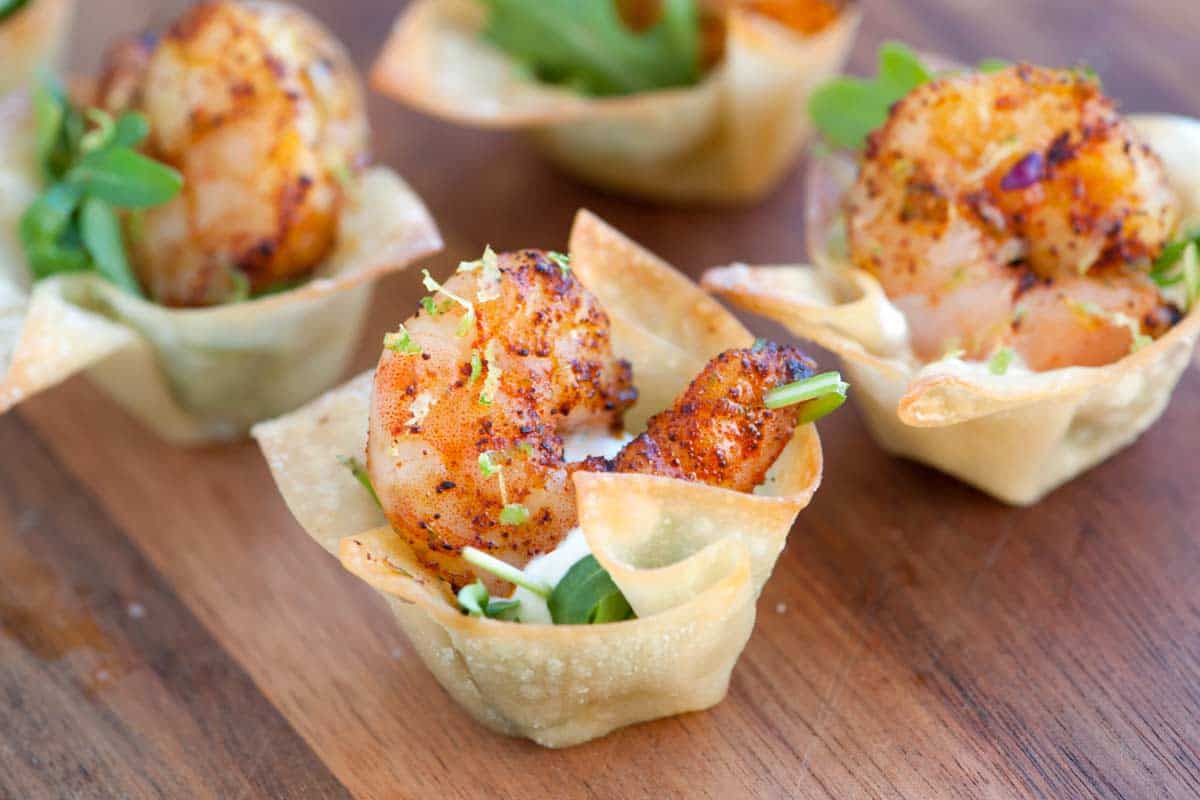 Chili Lime Shrimp Wonton Cups Recipe