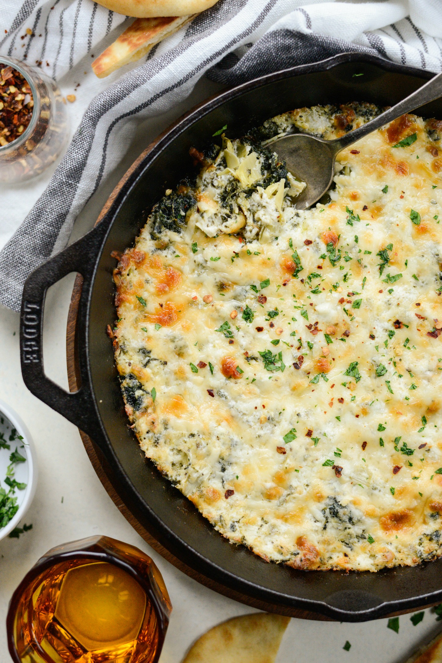 Four Cheese Spinach Artichoke Dip